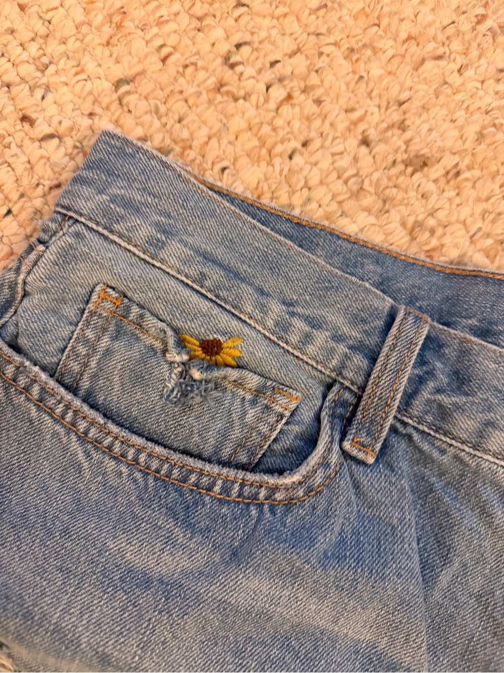 Favorite Daughter Light Blue Distressed Denim Shorts - Picture 3 of 6